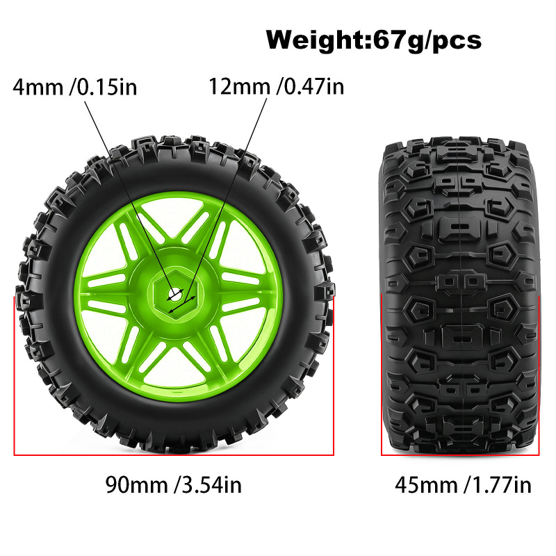 Комплект из 4 колес и шин для  – обзор и цена Rc Hobby Truck